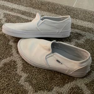 White Slip on vans